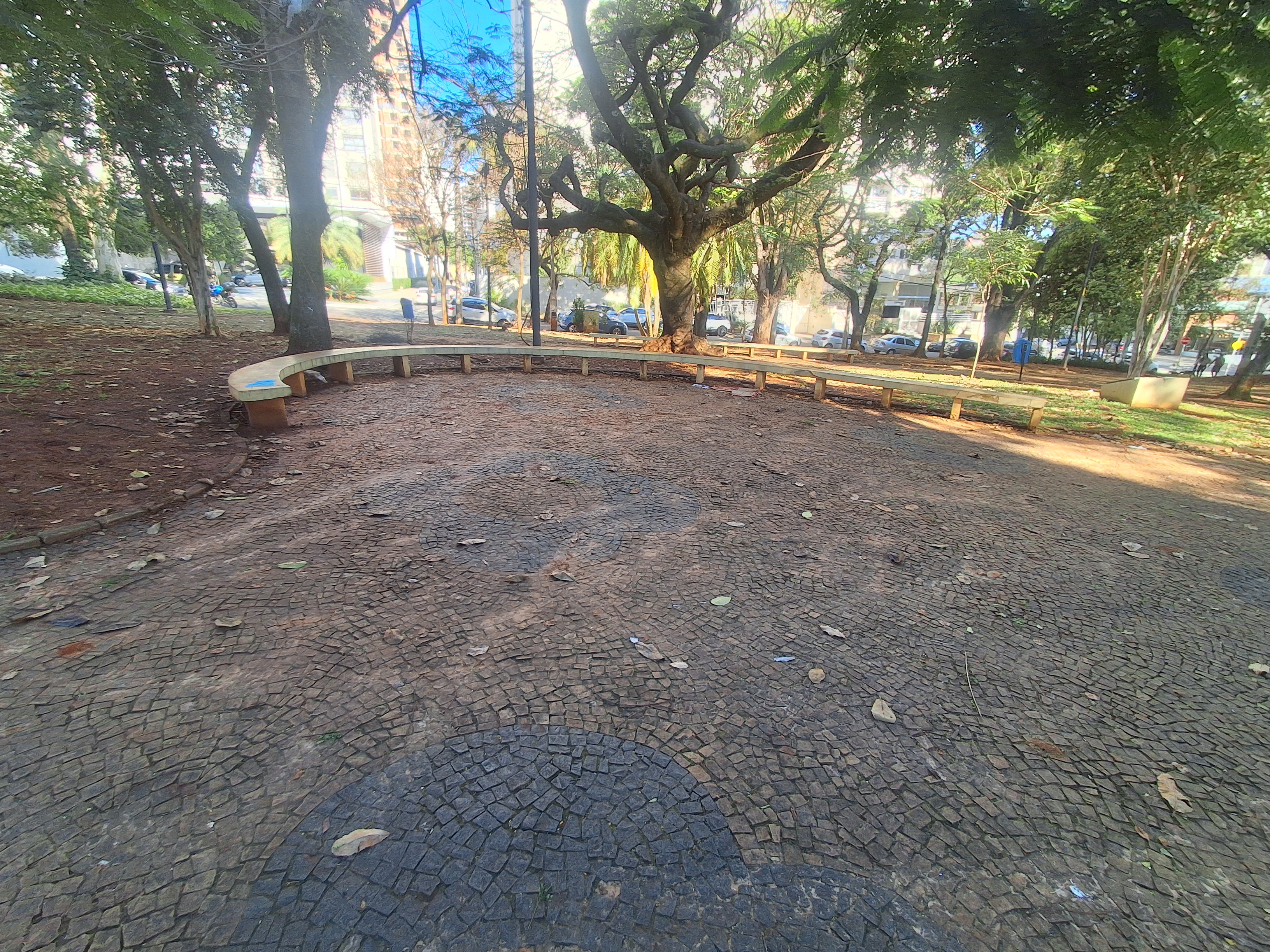 Praça Pedro Magalhães Junior, no Cambuí, em registro de setembro de 2026